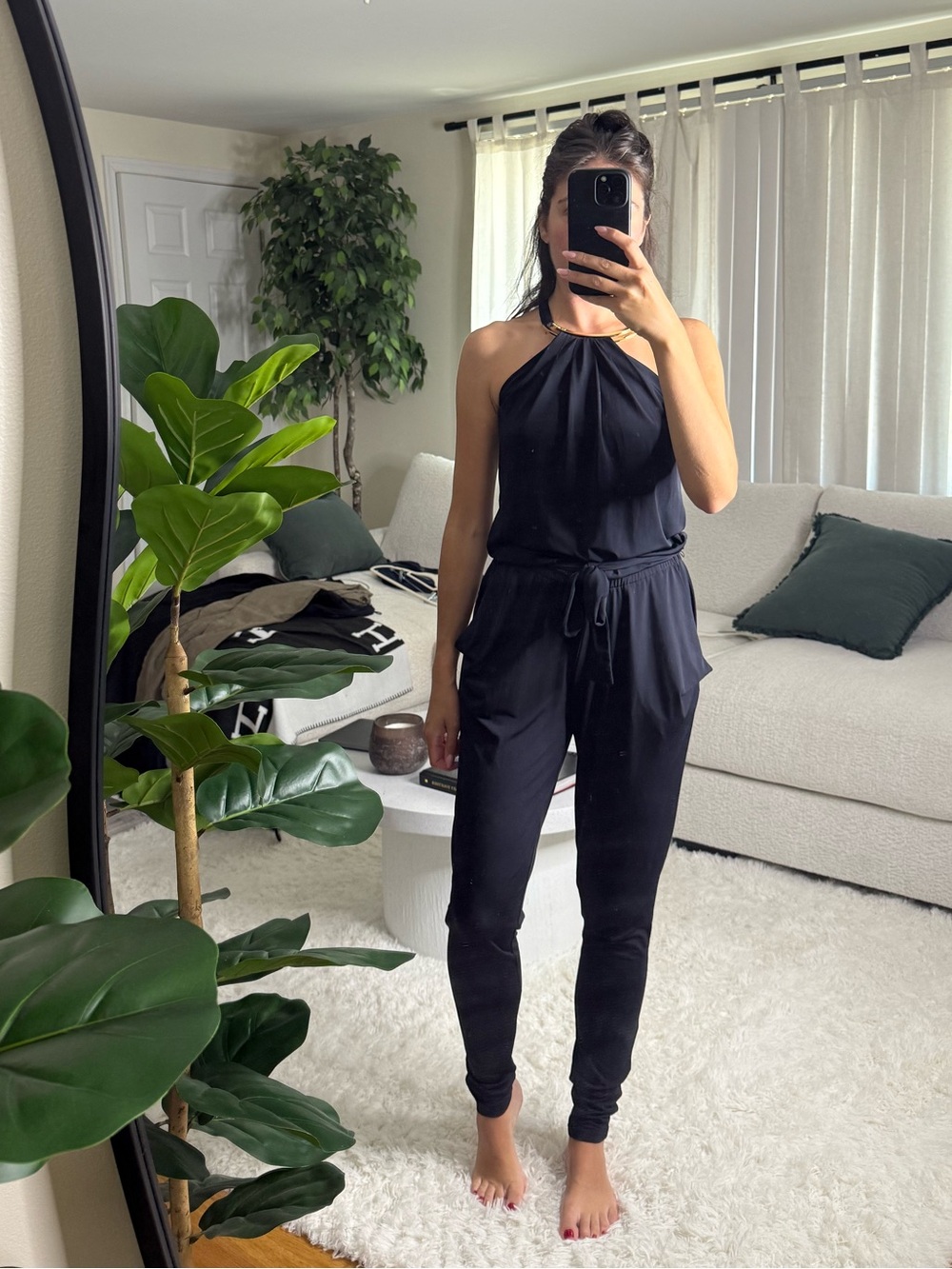 Michael Kors Navy Halter Neck Jumpsuit